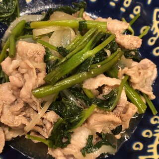 ご飯が進む♪豚と空芯菜の炒め物^_^